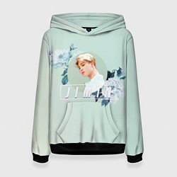 Толстовка-худи женская Чимин в цветах, цвет: 3D-черный