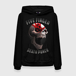 Толстовка-худи женская Five Finger Death Punch 5FDP, цвет: 3D-черный