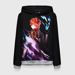 Толстовка-худи женская ТАРТАЛЬЯ - GENSHIN IMPACT NEON, цвет: 3D-меланж