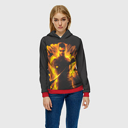 Толстовка-худи женская Jensen in fire, цвет: 3D-красный — фото 2