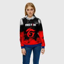Толстовка-худи женская Free Fire ? Фри Фаер, цвет: 3D-синий — фото 2