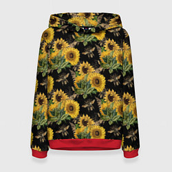 Женская толстовка Fashion Sunflowers and bees