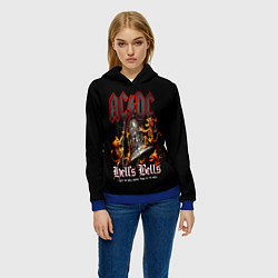Толстовка-худи женская ACDC Hells Bells, цвет: 3D-синий — фото 2