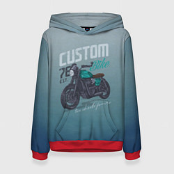 Толстовка-худи женская Custom Bike, цвет: 3D-красный