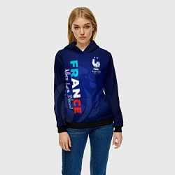Толстовка-худи женская Сборная Франции, цвет: 3D-черный — фото 2