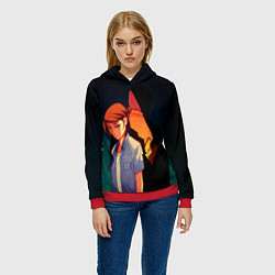 Толстовка-худи женская Анимационные Элли и Джоел, цвет: 3D-красный — фото 2