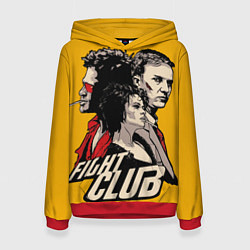 Толстовка-худи женская Бойцовский Клуб Три личности, цвет: 3D-красный