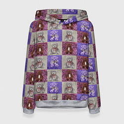 Толстовка-худи женская Медведи на ковре, цвет: 3D-меланж