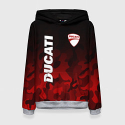 Толстовка-худи женская DUCATI ДУКАТИ КАМУФЛЯЖ, цвет: 3D-меланж