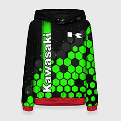 Толстовка-худи женская KAWASAKI КАВАСАКИ, цвет: 3D-красный