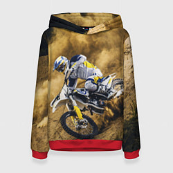 Толстовка-худи женская HUSQVARNA ХУСКВАРНА SPORT, цвет: 3D-красный