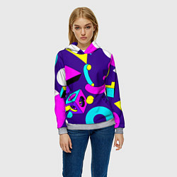 Толстовка-худи женская Геометрические фигуры, цвет: 3D-меланж — фото 2