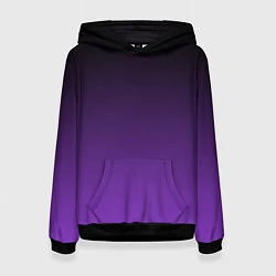 Толстовка-худи женская Ночной градиент Фиолетовый, цвет: 3D-черный