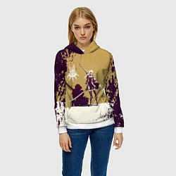 Толстовка-худи женская Yorha 2B Nier Automata Z, цвет: 3D-белый — фото 2