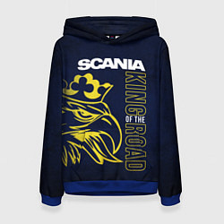 Толстовка-худи женская Scania king of the road, цвет: 3D-синий