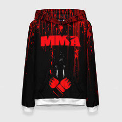 Толстовка-худи женская ММА В КРОВИ, цвет: 3D-белый