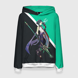 Толстовка-худи женская XIAO СЯО ГЕНШИН, цвет: 3D-белый