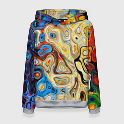 Толстовка-худи женская Психоделическое искусство, цвет: 3D-меланж