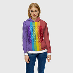 Толстовка-худи женская ПОП ИТ ПОЛОСЫ, цвет: 3D-белый — фото 2