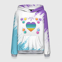Толстовка-худи женская POP IT HEART, цвет: 3D-меланж