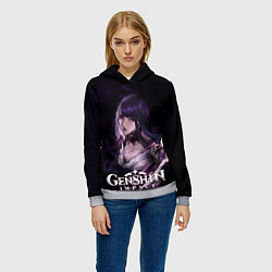 Толстовка-худи женская Сёгун Райден, цвет: 3D-меланж — фото 2