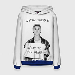 Толстовка-худи женская JUSTIN BIEBER, цвет: 3D-синий