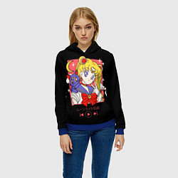 Толстовка-худи женская Сейлор Мун, цвет: 3D-синий — фото 2