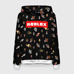 Толстовка-худи женская ROBLOX PATTERN РОБЛОКС Z, цвет: 3D-белый