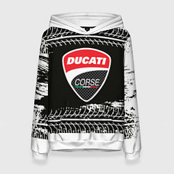 Толстовка-худи женская Ducati Дукати Z, цвет: 3D-белый