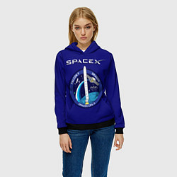 Толстовка-худи женская Space X, цвет: 3D-черный — фото 2