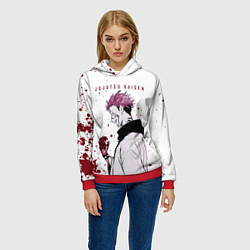 Толстовка-худи женская Ryomen Sukuna Jujutsu Kaisen, цвет: 3D-красный — фото 2