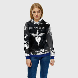 Толстовка-худи женская BON JOVI БОН ДЖОВИ, цвет: 3D-синий — фото 2
