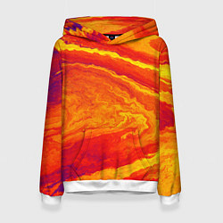 Толстовка-худи женская ПЯТНО ЮПИТЕРА ОРАНЖЕВЫЙ ГРАНЖ, цвет: 3D-белый