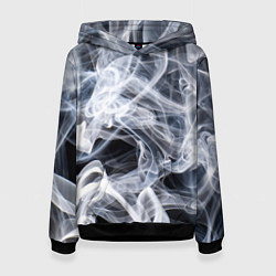 Толстовка-худи женская Графика дыма, цвет: 3D-черный
