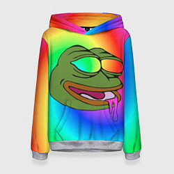 Толстовка-худи женская Pepe rainbow, цвет: 3D-меланж