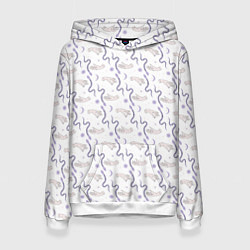 Толстовка-худи женская Patern Halloween 21, цвет: 3D-белый
