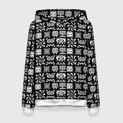 Толстовка-худи женская Geometry Dash: Cubes, цвет: 3D-белый