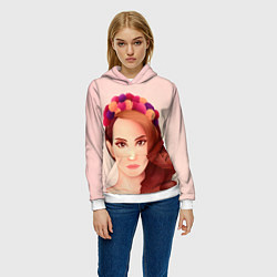 Толстовка-худи женская Painted Lana, цвет: 3D-белый — фото 2