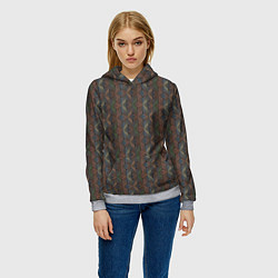 Толстовка-худи женская Абстракция из разноцветных треугольников из линий, цвет: 3D-меланж — фото 2