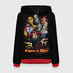 Толстовка-худи женская Король и Шут сказочные персонажи, цвет: 3D-красный