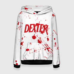 Толстовка-худи женская Dexter logo Декстер брызги крови, цвет: 3D-черный