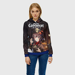 Толстовка-худи женская Hu Tao, цвет: 3D-синий — фото 2