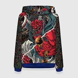 Толстовка-худи женская БОГ ГРОМА РАЙДЗИН, цвет: 3D-синий