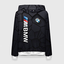 Толстовка-худи женская BMW sport 3D плиты 3Д плиты, цвет: 3D-белый