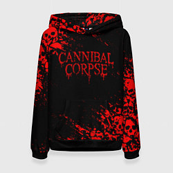 Толстовка-худи женская CANNIBAL CORPSE КРАСНЫЕ ЧЕРЕПА, цвет: 3D-черный