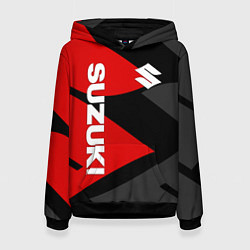 Толстовка-худи женская SUZUKI СУЗУКИ RED LOGO, цвет: 3D-черный