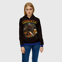 Толстовка-худи женская ПИВОСОС Сталкер 2, цвет: 3D-синий — фото 2