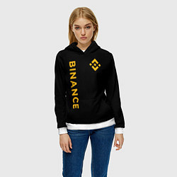 Толстовка-худи женская БИНАНС ЛОГО КАРБОН BINANCE LOGO, цвет: 3D-белый — фото 2