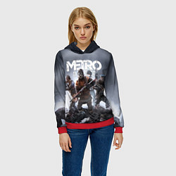 Толстовка-худи женская МЕТРО ИСХОД АРТЁМ ,ЯДЕРНАЯ ЗИМА METRO EXODUS, цвет: 3D-красный — фото 2