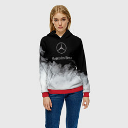 Толстовка-худи женская Mercedes-Benz Облака, цвет: 3D-красный — фото 2